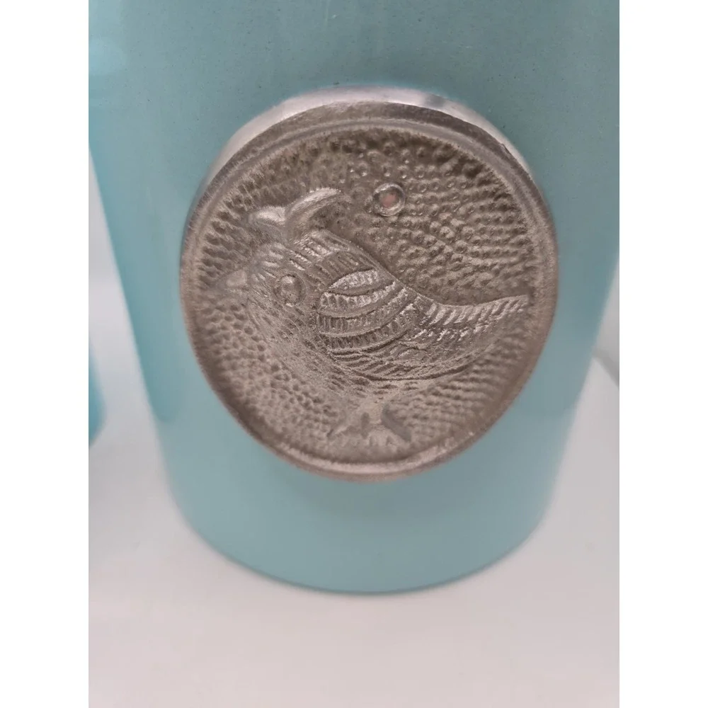 Old Dutch 2 Piece Lauren Bluebird Canister Set Robin Egg Blue Modern